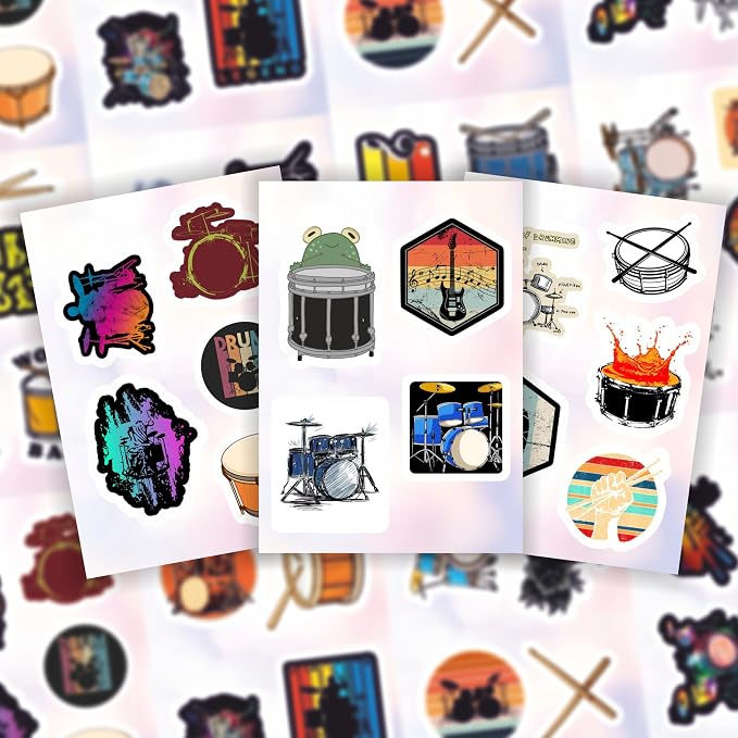 BulbaCraft Drum Stickers for Water Bottle and Laptop - Image 6