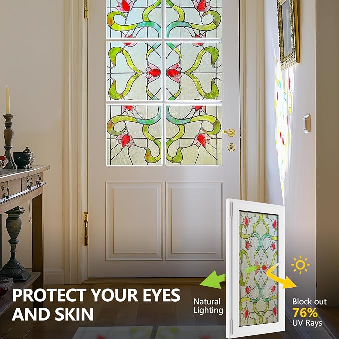 Decorative Window Privacy Film for Bathroom, Front Door - Image 3