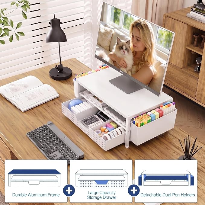 OPNICE Desk Organizers and Accessories, Computer Monitor Stand Riser - Image 6