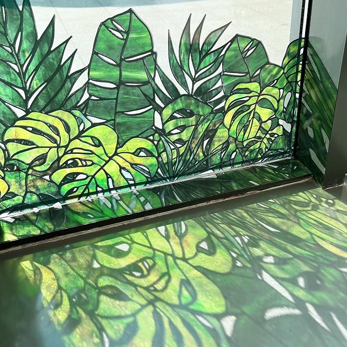 Original Hand Drawn Window Cling Film Stained Glass Border by ChicSkin