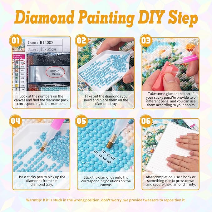 Flowers Diamond Art Kits for Adults Beginners 12x16 in, DIY Craft Gift | - Image 7