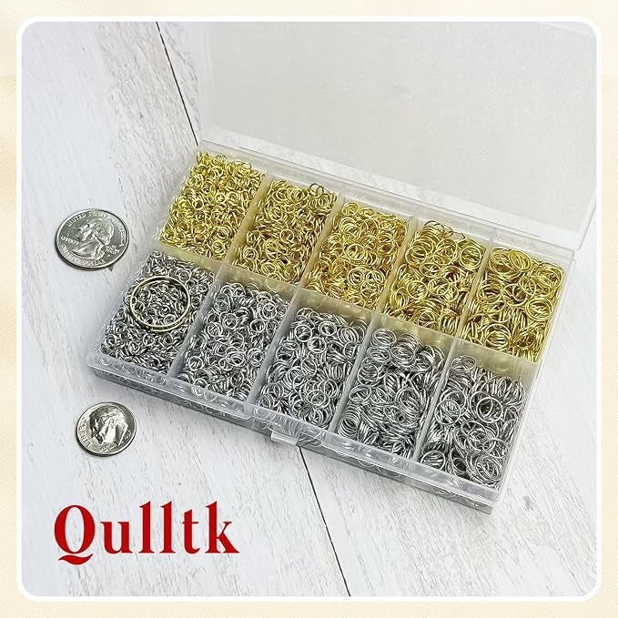 4600 Pcs Jump Rings for Jewelry Making Kit Gold & Silver, Open Rings - Image 6