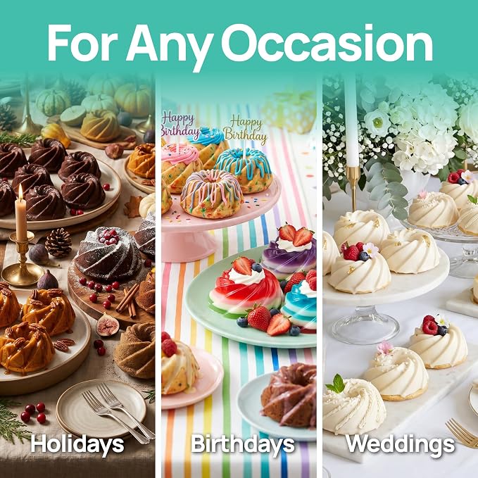 O'Creme Bakeable Plastic Mini Swirl Cake Pan, Baking Pan - Image 7