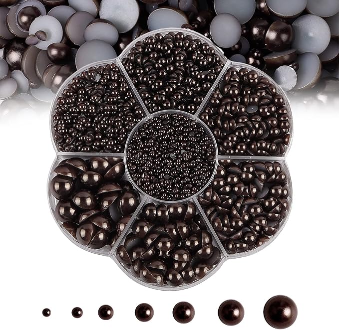 5600PCS Half Round Pearls Flatback Imitation Pearls by MLGDA