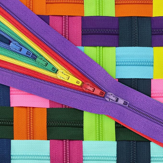 Zippers, DOITEM 72 pcs Zippers for Sewing 25cm/10 Inch Multicolor Nylon Coil - Image 7