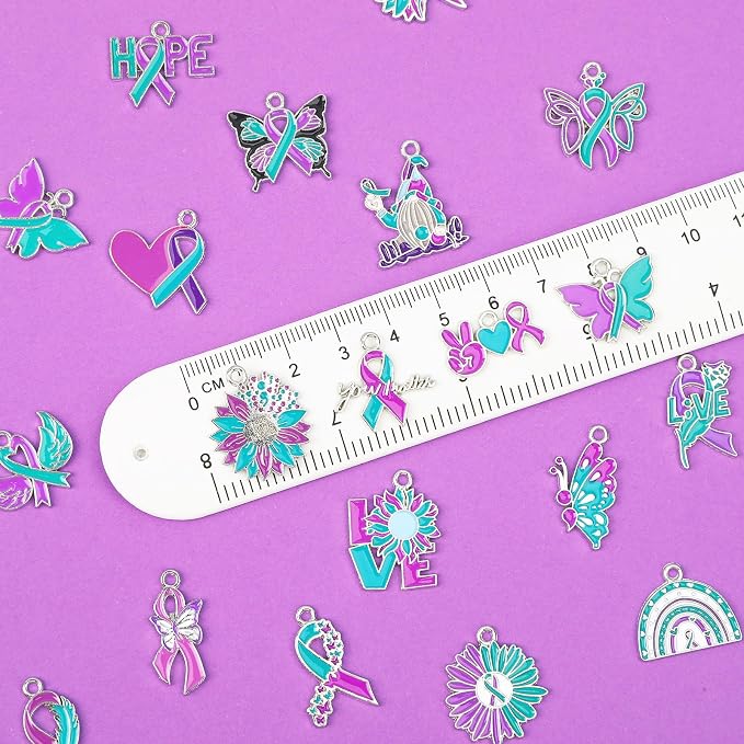 MARFOREVER 40 Pcs/20 Pairs Suicide Awareness Charms, Suicide Prevention Charms - Image 5