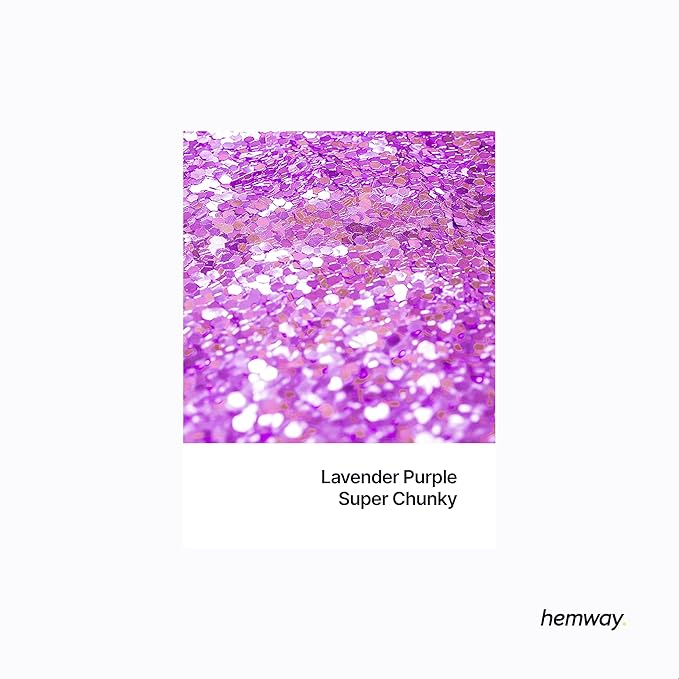 Hemway Glitter for Resin 100g Lavender Purple Metallic Crystals for Epoxy Craft Super Chunky Flakes Tumblers Wax Melt