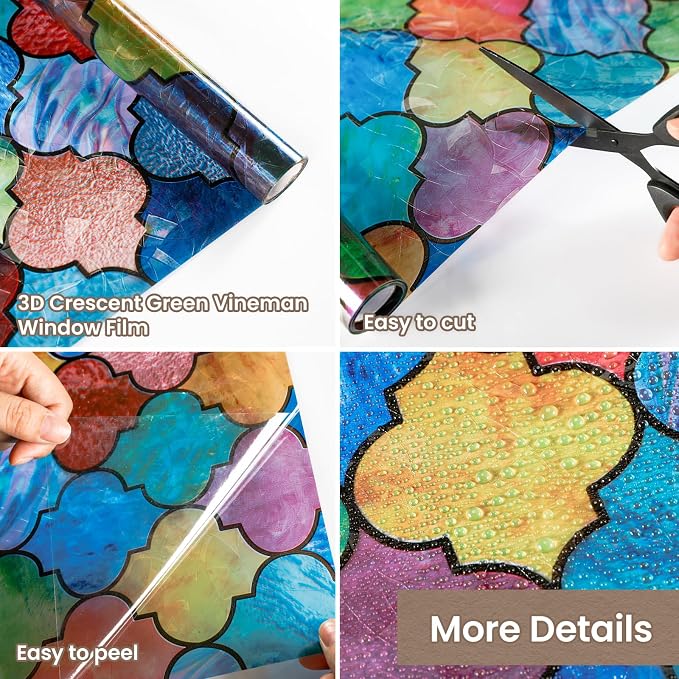 ADD.HERES Window Privacy Film, Stained Glass Decorative Static Cling, Removable - Image 7