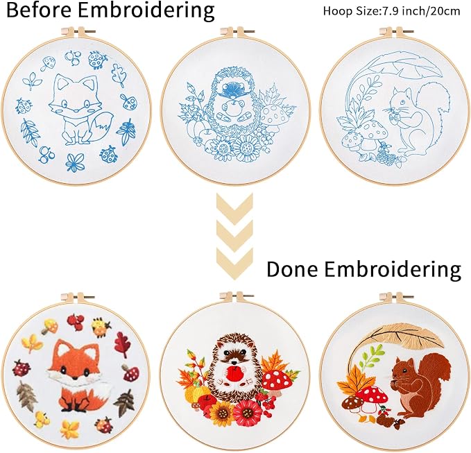 Louise Maelys 3 Set Animal Embroidery Kit - Image 3