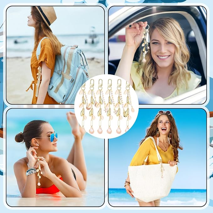 CraftyDream 558 Pcs Seashell Keychain Making Kit DIY Beach Charms Ocean Craft - Image 6