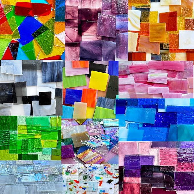ILLUCKAI 2.2lb Colorful Transparent Stained Glass Scraps, Irregular Stained - Image 5