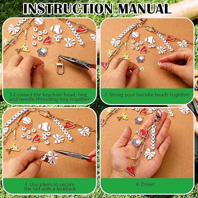CraftyDream 558 Pcs Baseball Charms - Image 3