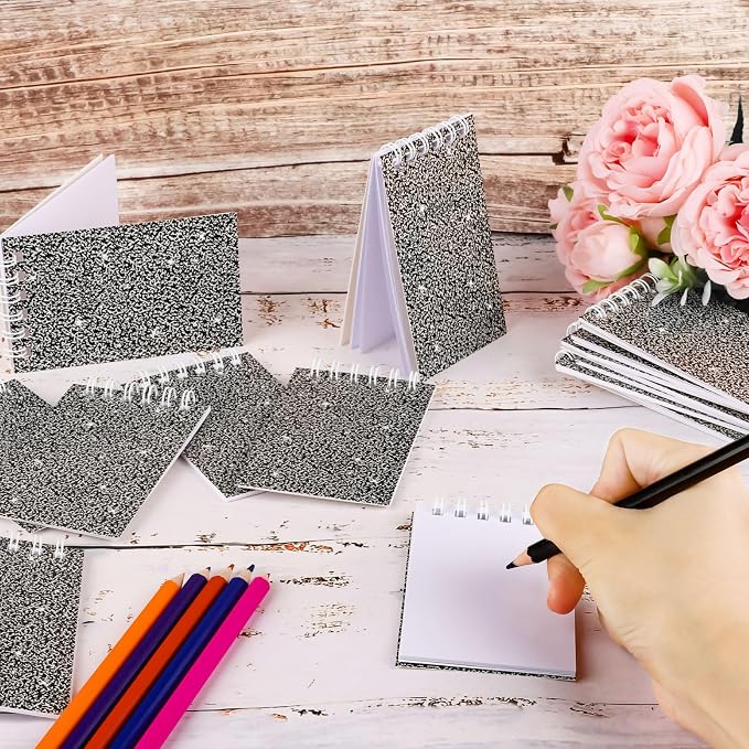 24 Pack Mini Notebook Composition Pocket Spiral Notebooks Notepads - Image 5
