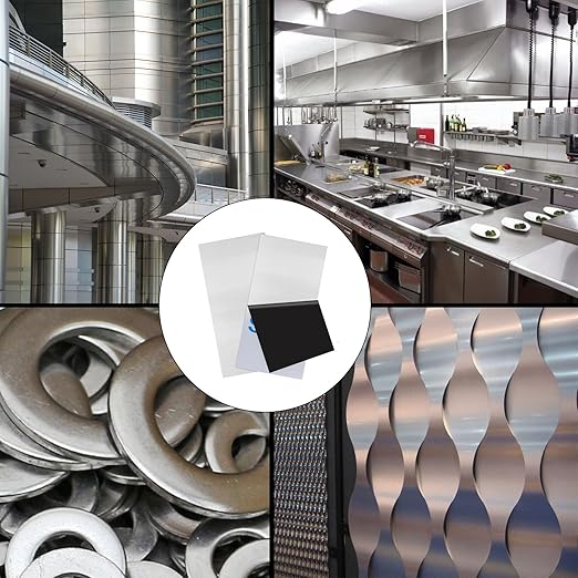 2Pcs 304 Stainless Steel Sheets Metal 6" x 12" x 1/64" (0.02") Inch 304 Stainless Steel Plates 0.50MM Stainless Steel Shim Stock Plates Metal Sheets for Crafting, DIY, Stovetop, Snow Frosted Surface