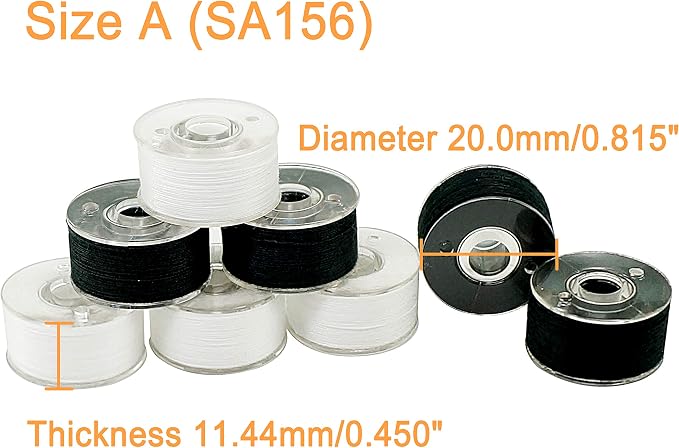 New brothread 144pcs 60S/2 Prewound Bobbin Thread Plastic Size A SA156 - Image 3
