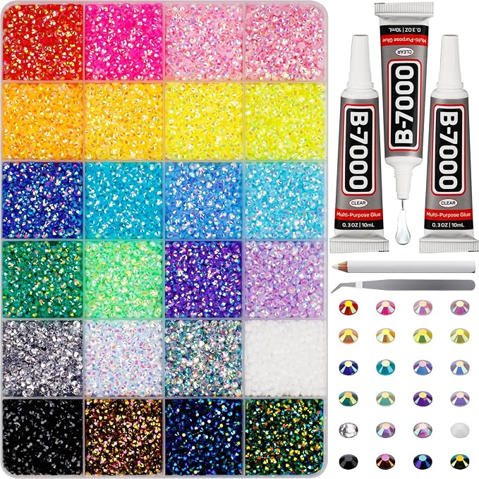 33000Pcs Rhinestones for Bedazzling, 3mm Bedazzler Kit by Worthofbest