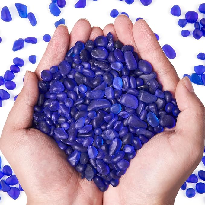 QEQEKAKA Sea Glass Stones for Crafts About 2.75LB Glass Pebbles Gemstones Bulk by QEQEKAKA
