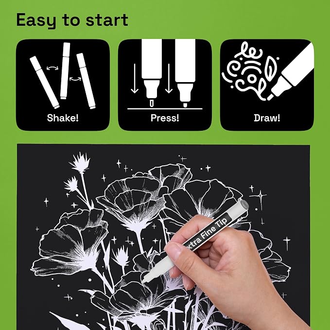 ARTISTRO 5 White Paint Pen for Rock, Painting - Image 7