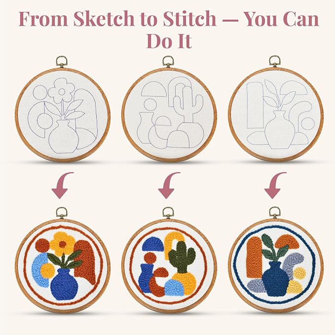Zyrose Punch Needle Kit for Beginners – Modern Embroidery Kit - Image 3