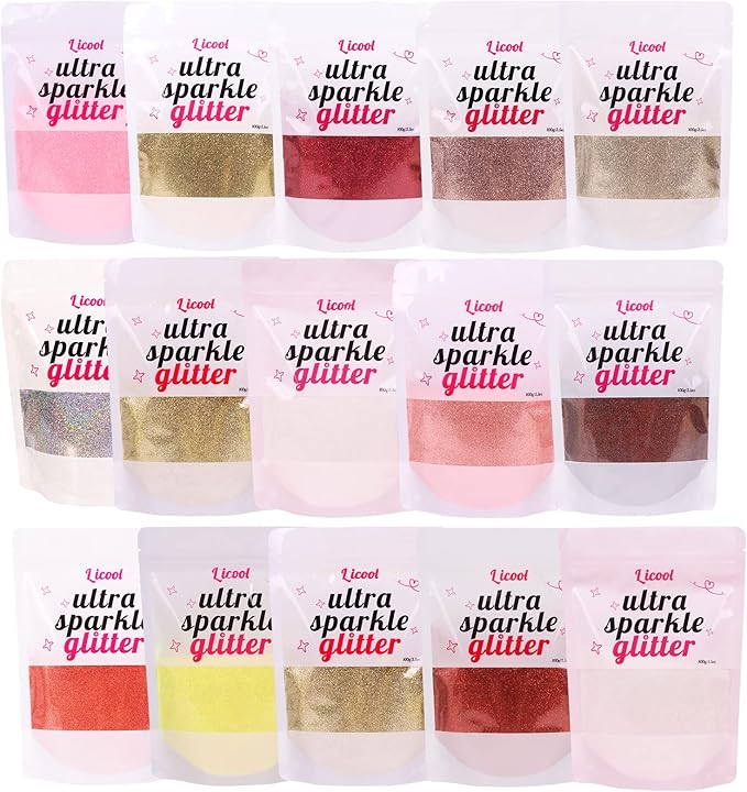 Holographic Fine Glitter, 100g/3.5oz Extra Fine Glitters Powder Packs for Resin, Craft Glitter for Tumblers Candle Slime Making, Festival Body Face Eyeshadow Nail Glitter (Rose Gold)