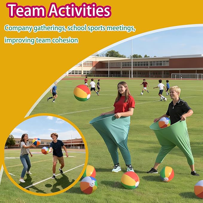 Granny Pants Yard Game, Hilarious Inflatable Ball Relay Set with Granny Giant Stretchy Pants, Ganny Pants Outdoor Game, Balls and Pump, Team Relay Family Reunion Party Field Game Set