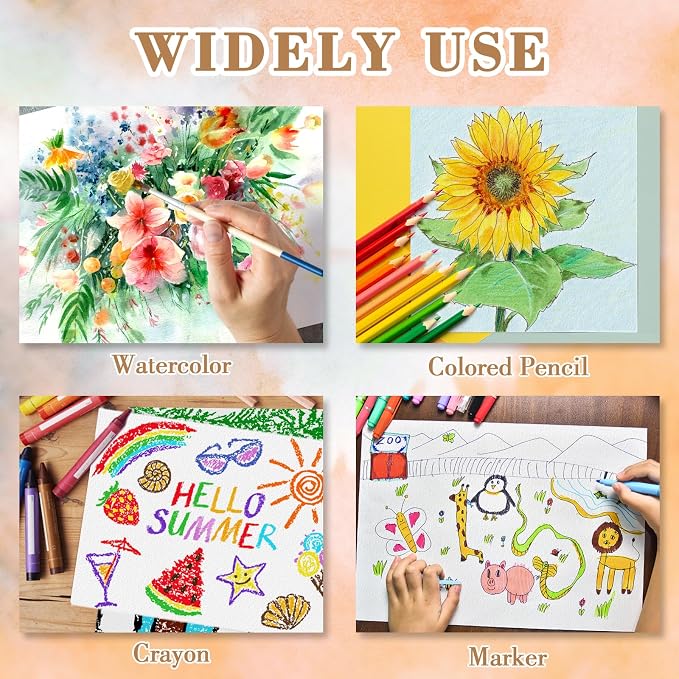 150PCS 5x7 Watercolor Paper Bulk, 140lb/300g Cold Press Thick Water Color Paper - Image 6