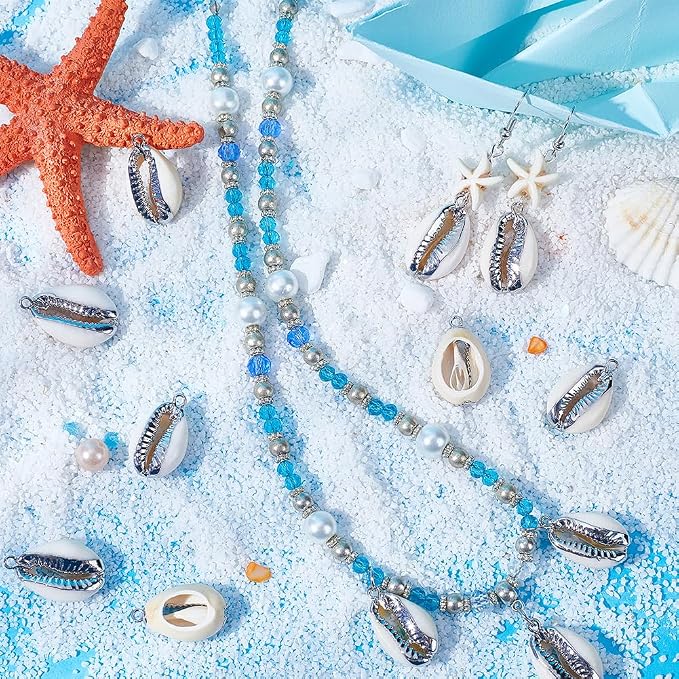 SUNNYCLUE 1 Box 20Pcs Seashell Charm Seashell Charms Bulk Natural Cowrie Shell - Image 4