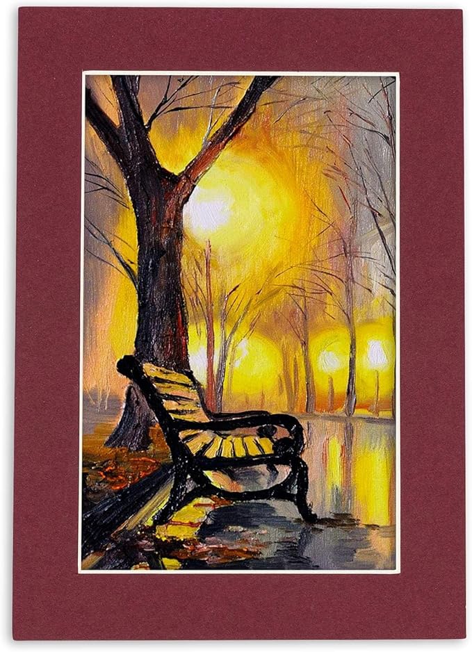 11x14 Mat for 8.5x11 Photo - Precut Maroon Picture Matboard for Frames 11 x 14 Inches - Bevel Cut Matte to Display Art 8.5 x 11 Inches - Acid Free Pack of 100 MATS with Backing Boards & Clear Bags