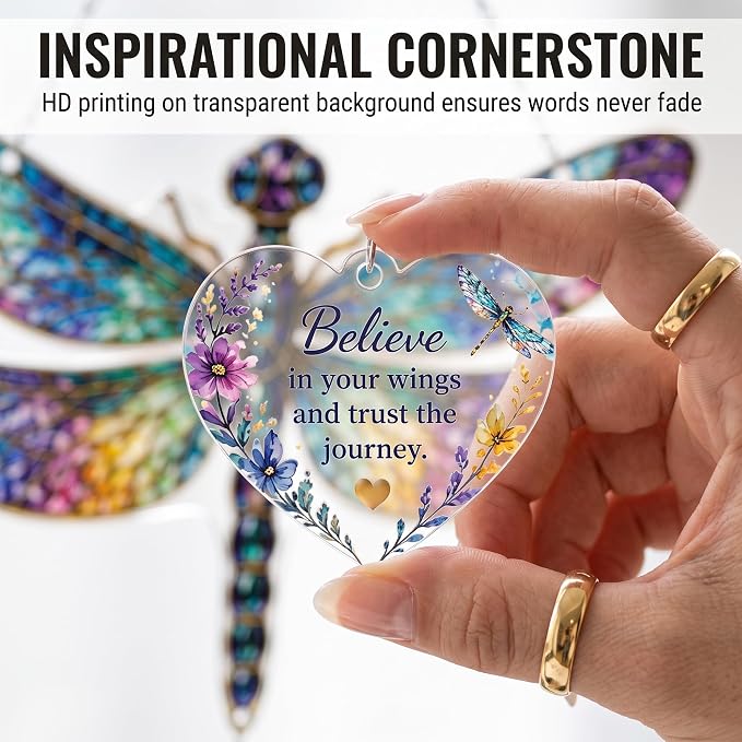 Devory 4 Inch Acrylic Dragonfly Suncatcher, Sun Catchers Indoor Window - Image 6