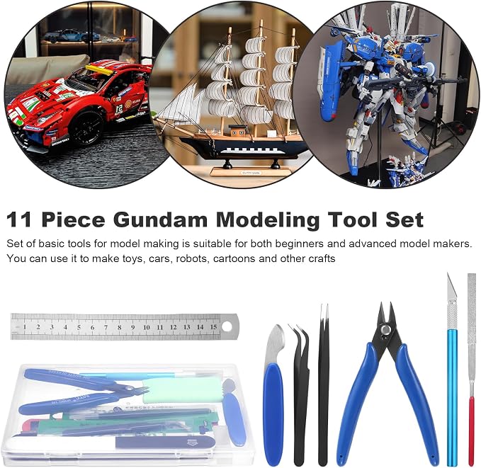 Fippy 11PCS Model Kit Tools, Gundam Model Tool Kit, Hobby Building Tools Kit - Image 6