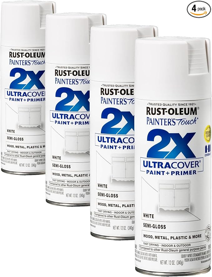 Rust-Oleum 334098 Painter's Touch 2X Ultra Cover Spray Paint, 12 oz, Semi-Gloss by Rust-Oleum