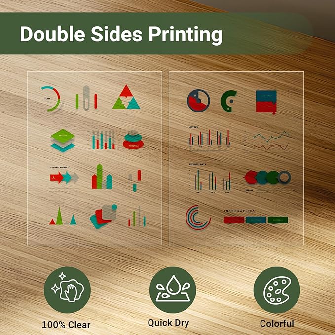 11x17 Laser Transparency Film,50 Sheets Overhead Projector Film for Laser Jet Printer,Acetate Sheets Color Transparent Paper for OHP Copier Photo Transparent Film
