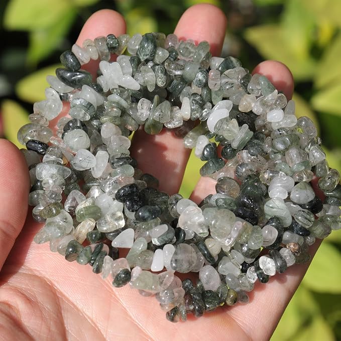 200 Pcs Green Rutilated Quartz Chip Beads - Image 6