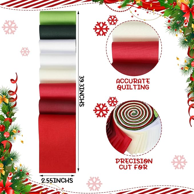 Hosuly 40 Pcs Christmas Fabric Red and Green Jelly Fabric - Image 2