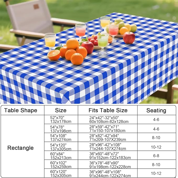 Smiry Rectangle Table Cloth, Waterproof Vinyl Tablecloths - Image 7