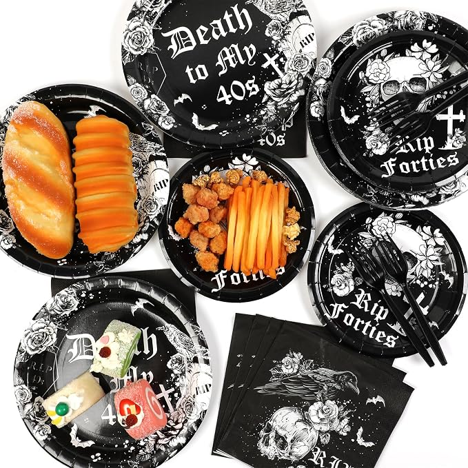 Qyeahkj 100 Pcs 50th Birthday Plates and Napkins Party Supplies Death To My - Image 5