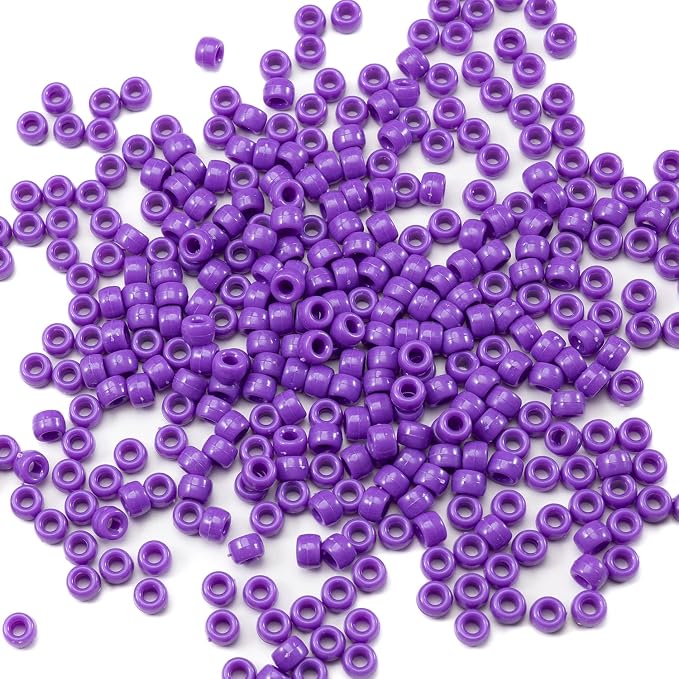 Gxueshan 1000 Pcs Acrylic Pony Beads 6x9mm Bulk by Gxueshan