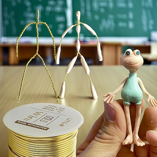 UTILE Armature Aluminum Wire 100 ft 15 Gauge 1.8 mm Anodized Craft Bendable Wire – Sculpting Metal Gold for Bonsai Trees, Clay, Crafts, Plants, Gardening, Beading and Jewelry Making (Gold)