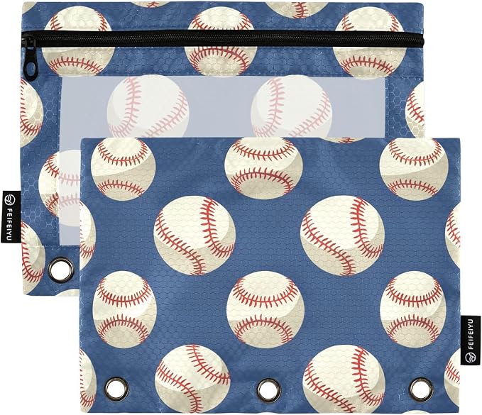 Baseballs Ball on Blue Pencil Pouch by BOENLE-WELCOMEYOURCOMING