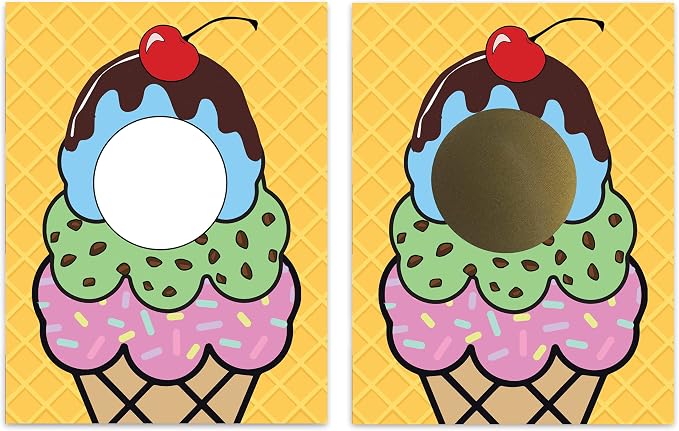 My Scratch Offs 20 Pack Ice Cream Cone Note Cards & Stickers Make Your Own DIY - Image 6