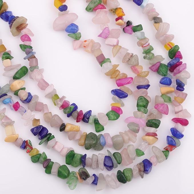 200 Pcs Crystal Chip Beads for Jewelry Making 5-8mm Multicolor Jade | Natural - Image 6