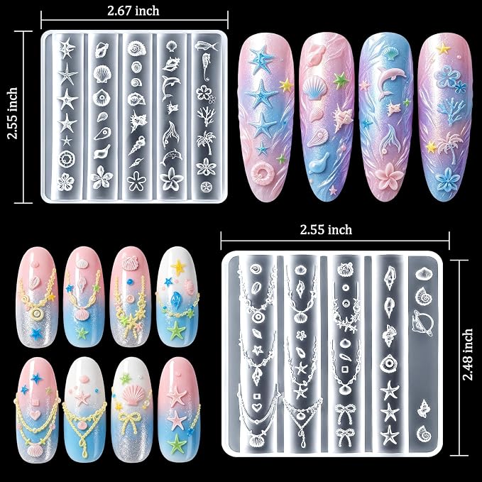 6pcs Ocean Silicone Nail Art Molds - Image 4