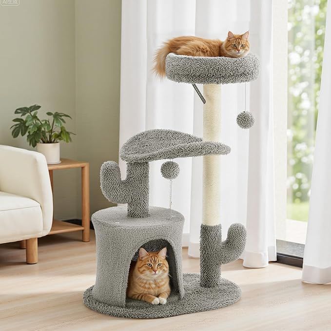 DUMOS 33-inch Cat Tree Tower for Indoor Cats, Small Cat Scratching Post - Image 5