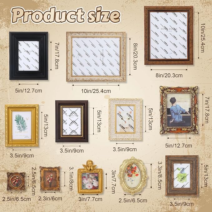 Mifoci 12 Pcs Gallery Vintage Frame Set - Image 2