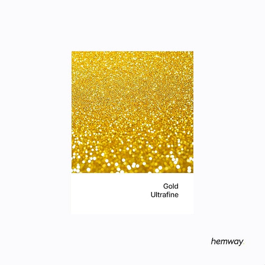 Hemway Polyurethane & Epoxy Glitter Metallic Crystal Flake Additive for Flooring, Jewellery Making, Tumblers and Resin 100g / 3.5oz - Ultrafine (1/128" 0.008" 0.2mm) - Gold