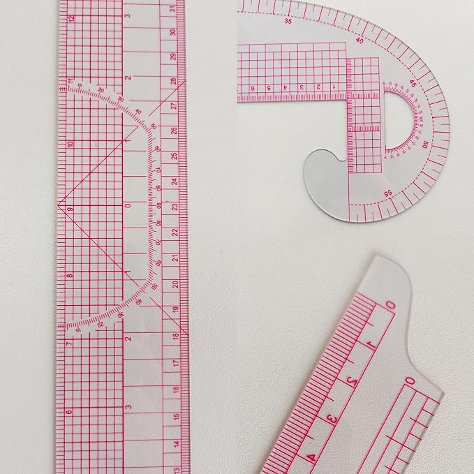 HLZC French Curve Ruler for Pattern Making, 15 Pieces Clear Sewing Ruler Set - Image 5