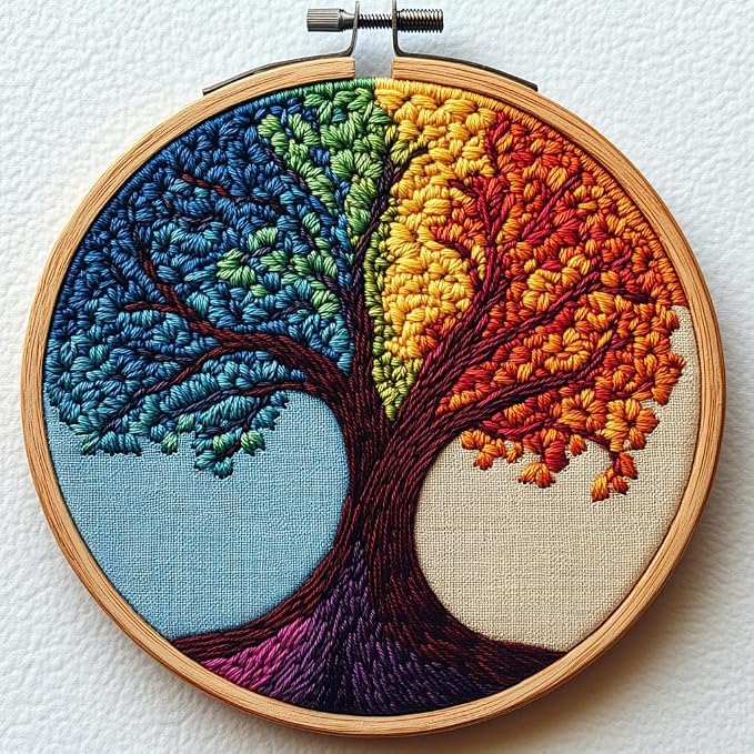 Punch Needle Kits Abstract Colorful Tree Easy by Unknown