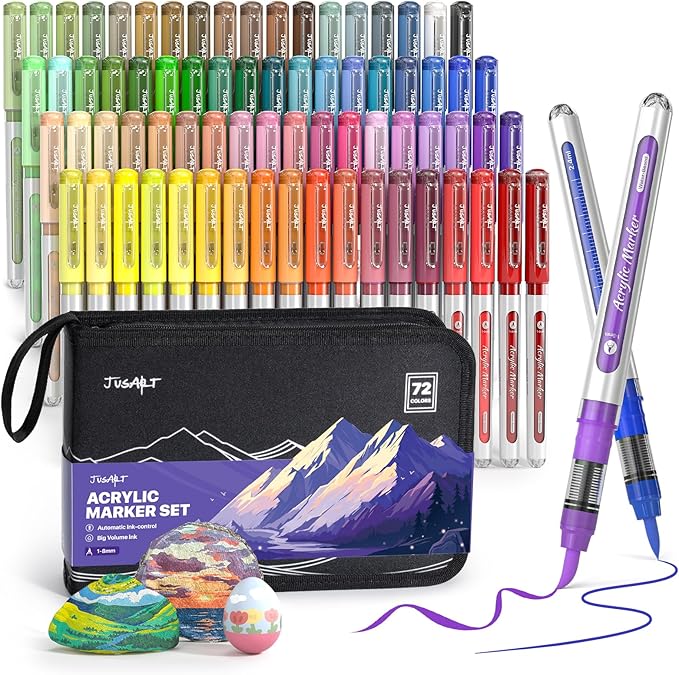 JusArt 72 Colors Acrylic Paint Markers by JusArt%7CCreativeArtSupplies