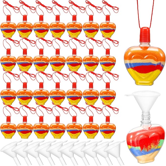Yinkin 30 Sets Heart Sand Art Bottle Necklaces by Yinkin