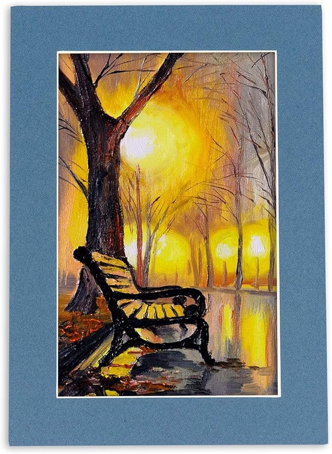 11x14 Mat for 8.5x11 Photo - Precut Steel Blue Picture Matboard for Frames Measuring 11 x 14 Inches - Bevel Cut Matte to Display Art Measuring 8.5 x 11 Inches - Acid Free Pack of 25 MATS